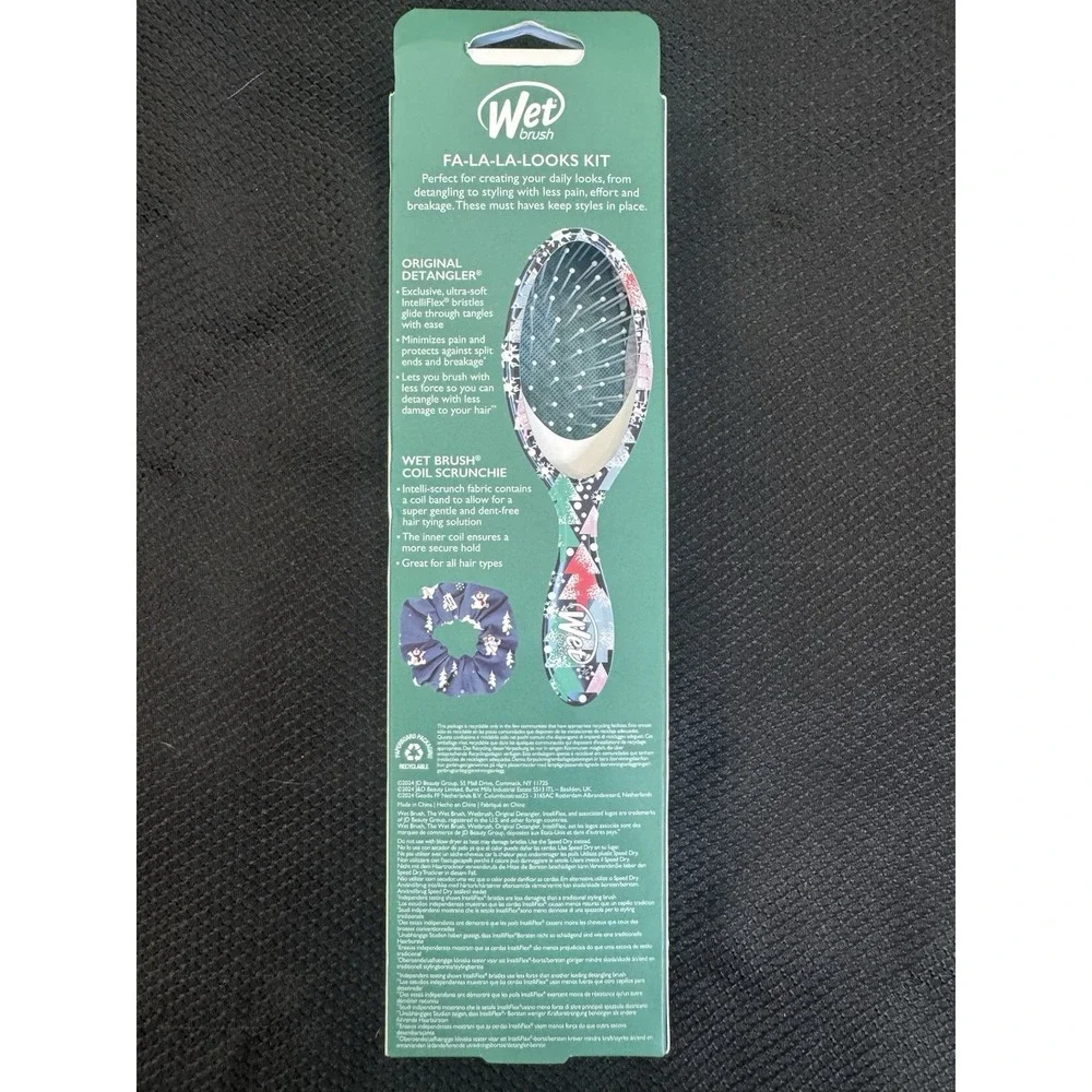 Original Detangler Wet Holiday Hair Brush Frosty the Snowman &‎ Scrunchy Set NIB